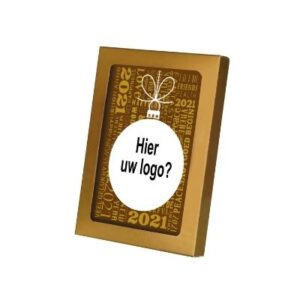 Chocolade kaart kerstbal hier uw logo
