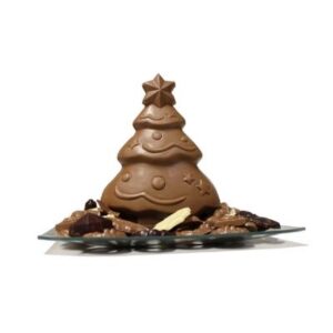 Chocolade kerstboom schaal met ster