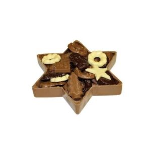 Chocolade kerstster met kerst chocolade